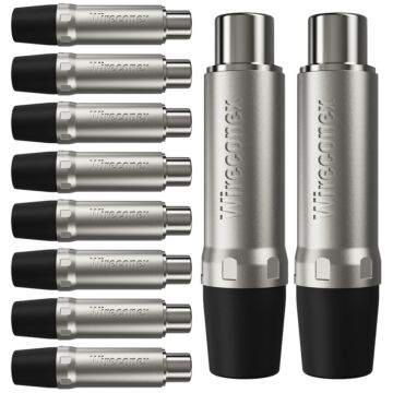 Plug Rca Fêmea Nickel Plt Wc 1222 Fl Bk Ni Wireconex 10 Unidades 1