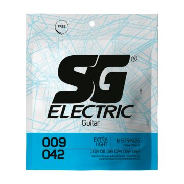 Encordoamento P/guitarra 009 Sg Extra Leve - Grátis: 1ª(mi) Extra + 1 Palheta 1