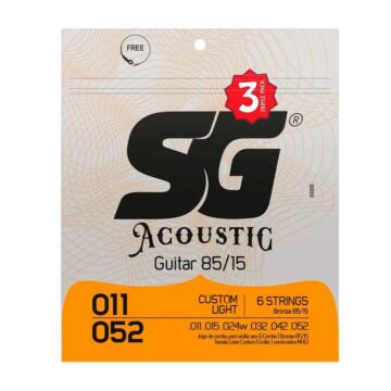 Encordoamento P/violão Aço Bronze 85/15 Pct/3 Sg 0.011 - 0.052 1