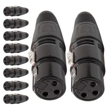 Conector Xlr Fema Linha Corpo Preto Metalico Storm 10 Unidades 1
