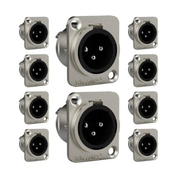 Conector  Xlr Macho Wc 1033 Mp Bk Ni 3p Painel Wireconex 10 Unidades 1
