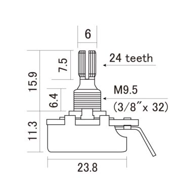 Potenciômetro A250K Instrumentos/Equipamentos CTS-A250-S 1