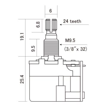 Potenciômetro A500K Push-Pull DPDT Instrumentos CTS-A500-PP 1