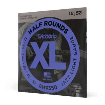 Encordoamento Guitarra 12-52 D Addario Half Rounds EHR350 1
