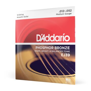 Encordoamento Violão Aço 12C 12-52 D Addario Phosphor EJ39 1
