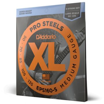 Encordoamento Baixo 5C 50-135 D Addario XLProSteels EPS160-5 1