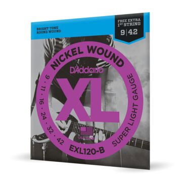 Encordoamento Guitarra 09-42 Corda Extra D Addario EXL120-B 1