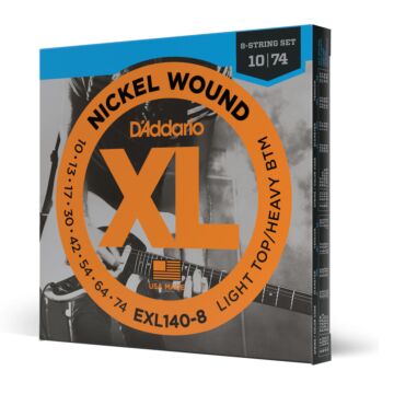 Encordoamento Guitarra 8C 10-74 D Addario XL Nickel EXL140-8 1