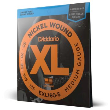 Encordoamento Baixo 5C 50-135 D Addario XL Nickel EXL160-5 1