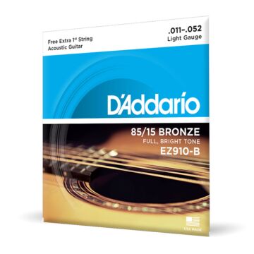 Encordoamento Violão Aço 11-52 Corda Extra D Addario EZ910-B 1