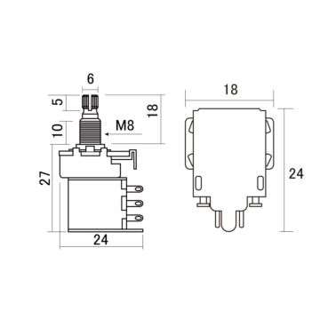 Potenciômetro B500K Push/Pull Instrumentos Hosco PUSH-500B 1