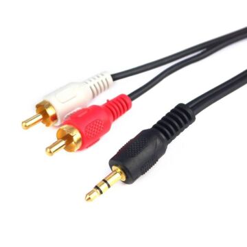 Cabo 2 Rca + 1 P2  Estéreo Dourado 1,8 1