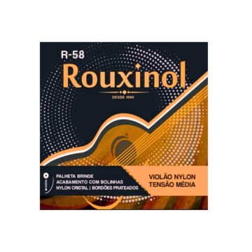 Encordoamento Violão R-58 Nylon Cristal Prateada Rouxinol 1
