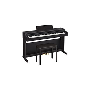 Casio ap-270 celviano piano digital Preto Piano digital com 88 teclas sensitivas (Scaled Hammer Action de 3 niveis de sensibilidade), 192 notas de polifonia, 22 timbres (tecnologia AIR) SENDO DOIS NOVOS TIMBRES DE PIANO - HAMBURGO e NEW YORK , gravador de