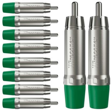 Plug Rca Macho Nickel Plt Wc 1212 Ml Gr Ni Verde Wireconex 10 Unidades 1