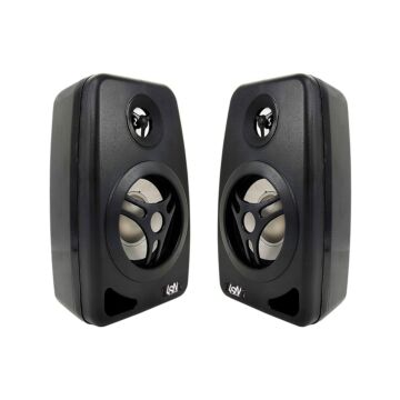 Par Caixa De Som Ambiente 4pol 70w 8r Preta Leson 1