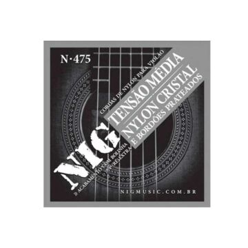 Encordoamento Violão Nylon-cristal/prateada Tensão Média Nig 1