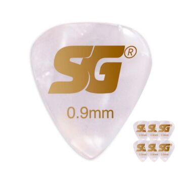 Palheta Tradicional Celuloide Perolada Media 0,90mm C/ 12un Sg 1