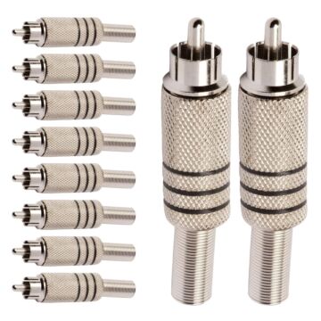 Conector Linha Rca Macho Metal Niquel Preto Storm 10 Unidades 1