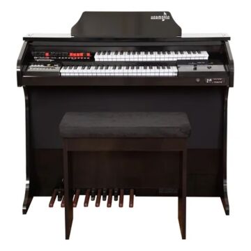 Órgão Eletrônico Harmonia HS 75 - Preto Brilho - 44 Notas, Drawbars, Bluetooth e 128 Sons