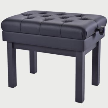 Banco de Piano BULARA TM58 Ajustável com Pernas Metálicas - Preto Fosco