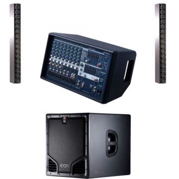 jbl line array + sub eon + mixer yamaha sistema pa