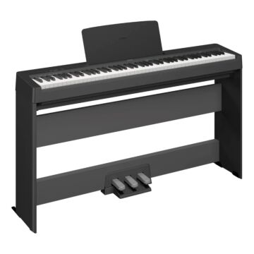 Piano Digital Yamaha P-145BT - 88 Teclas com Bluetooth | Lançamento-Instrumento + suporte L100 + pedal triplo LP5A