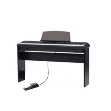 P200 Pearl River Piano Digital Teclas Fatar-Instrumento + suporte W-Preto