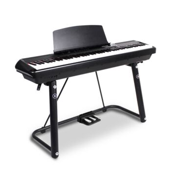 P60 Pearl River Piano Digital Preto com estante U e pedal Triplo Bivolt