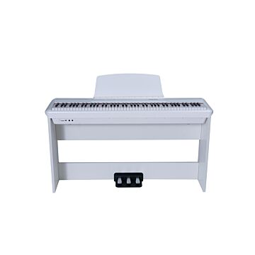 P60 Pearl River Piano Digital branco com estante W e pedal Triplo Bivolt