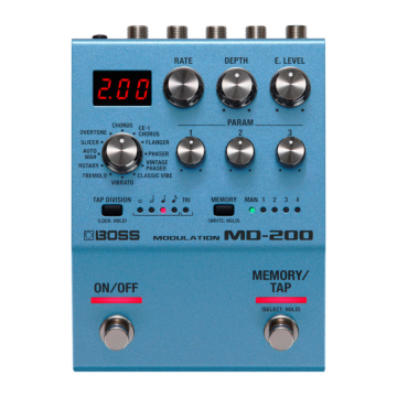 Pedal BOSS MD-200 Modulação SHOWROOM - 12 Efeitos, MIDI, 127 Memórias