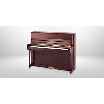 Piano vertical ritmüller UP121 Ritmüller 121 PT - Piano vertical de 88 teclas, 3 pedais em latão fundido, 121 cm de altura, 60 cm de profundidade, estrutura de 5 colunas de madeira maciça, tábua harmônica de Spruce maciço, 11 costelas ou baralhos, tampa d