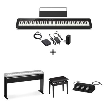 Casio PX-S5000 Privia Piano Digital -Instrumento + suporte + pedal triplo + banqueta CB30