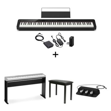 Casio PX-S5000 Privia Piano Digital -Instrumento + suporte + pedal triplo + banqueta saty
