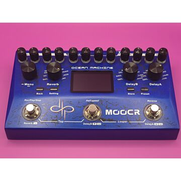 Pedal Mooer Ocean Machine - Looper, Delay e Reverb - Azul - Usado