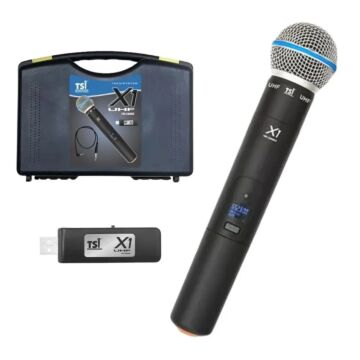 Microfone Sem Fio TSI X1 UHF 100 Canais | Tecnissystem