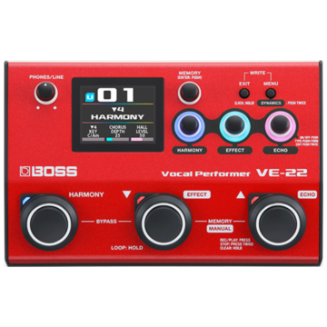 BOSS VE-22 – Pedal Vocal com Efeitos Profissionais, Harmonias e Interface USB