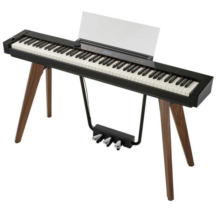 O Privia PX-S7000 é um verdadeiro trabalho artesanal que redefine o padrão dos pianos digitais. Este modelo combina a estética integrada com suporte e pedais inclusos que podem ser apreciados de qualquer ângulo, com as inovadoras tecnologias de som da Cas